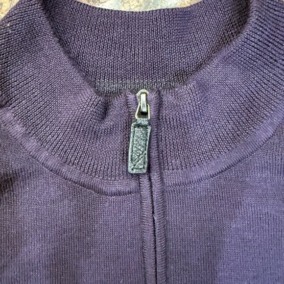 Nordstrom Men's Deep Purple Quarter Zip-Up Sweater - Picture 4 of 8